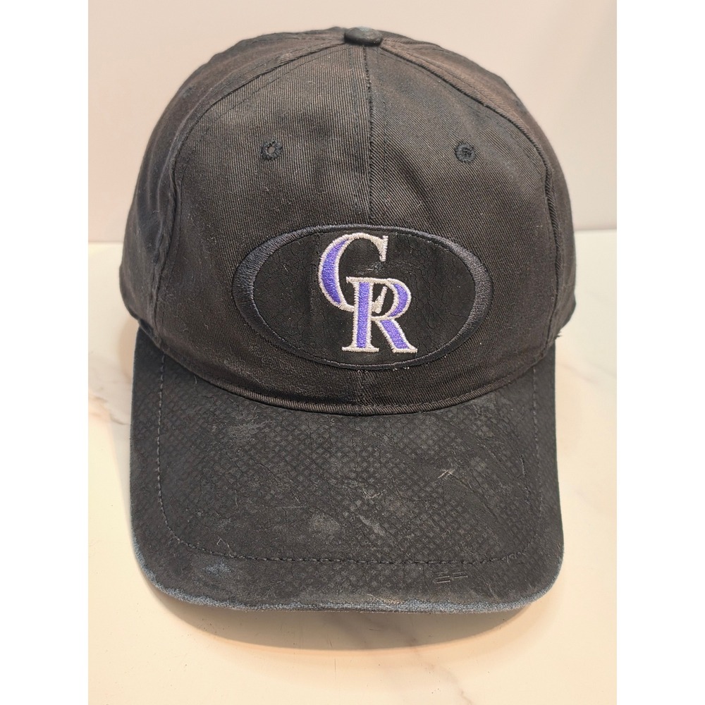 Colorado Rockies MLB Hat Twins Enterprise Black Snapback CR Logo Baseball Cap